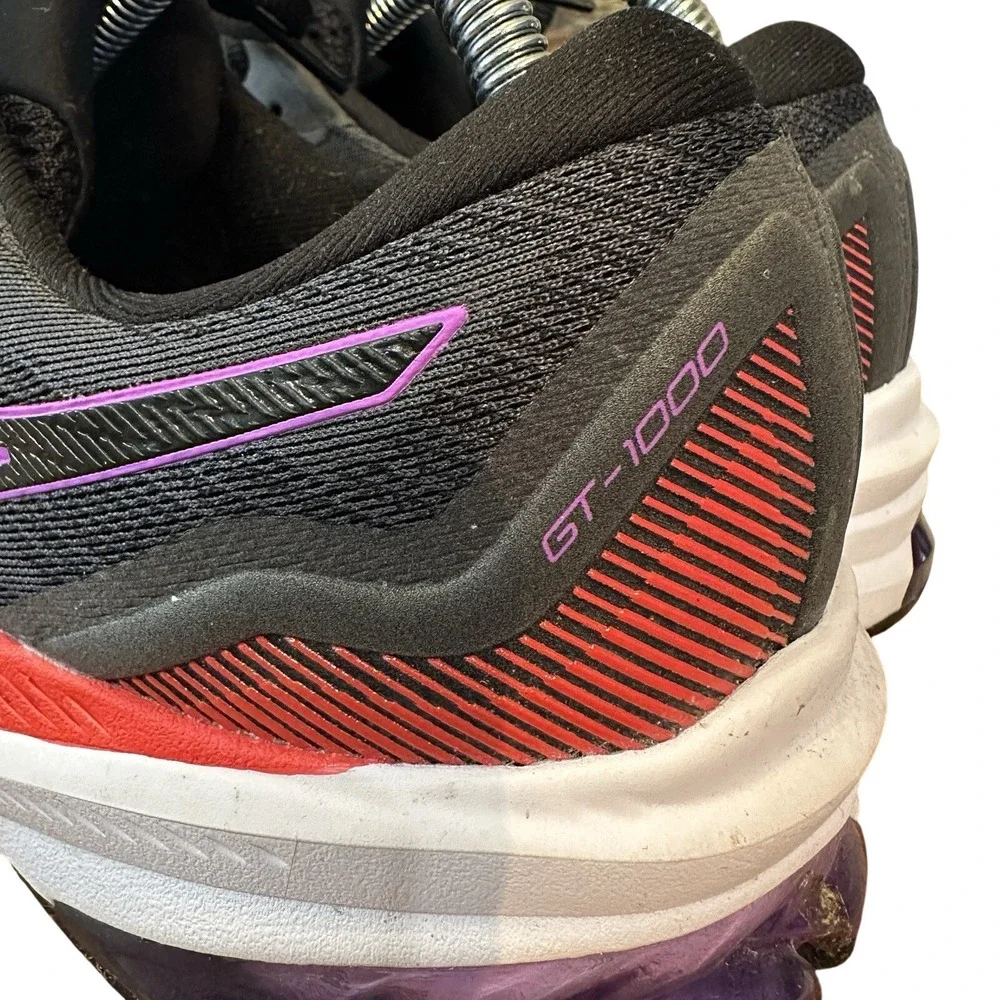 Asics GT-1000 Running Shoes Womens 11 FlyteFoam GEL Lite Truss Black Purple Red